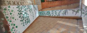 mural plantas vegetacion residencia acrilico pincel